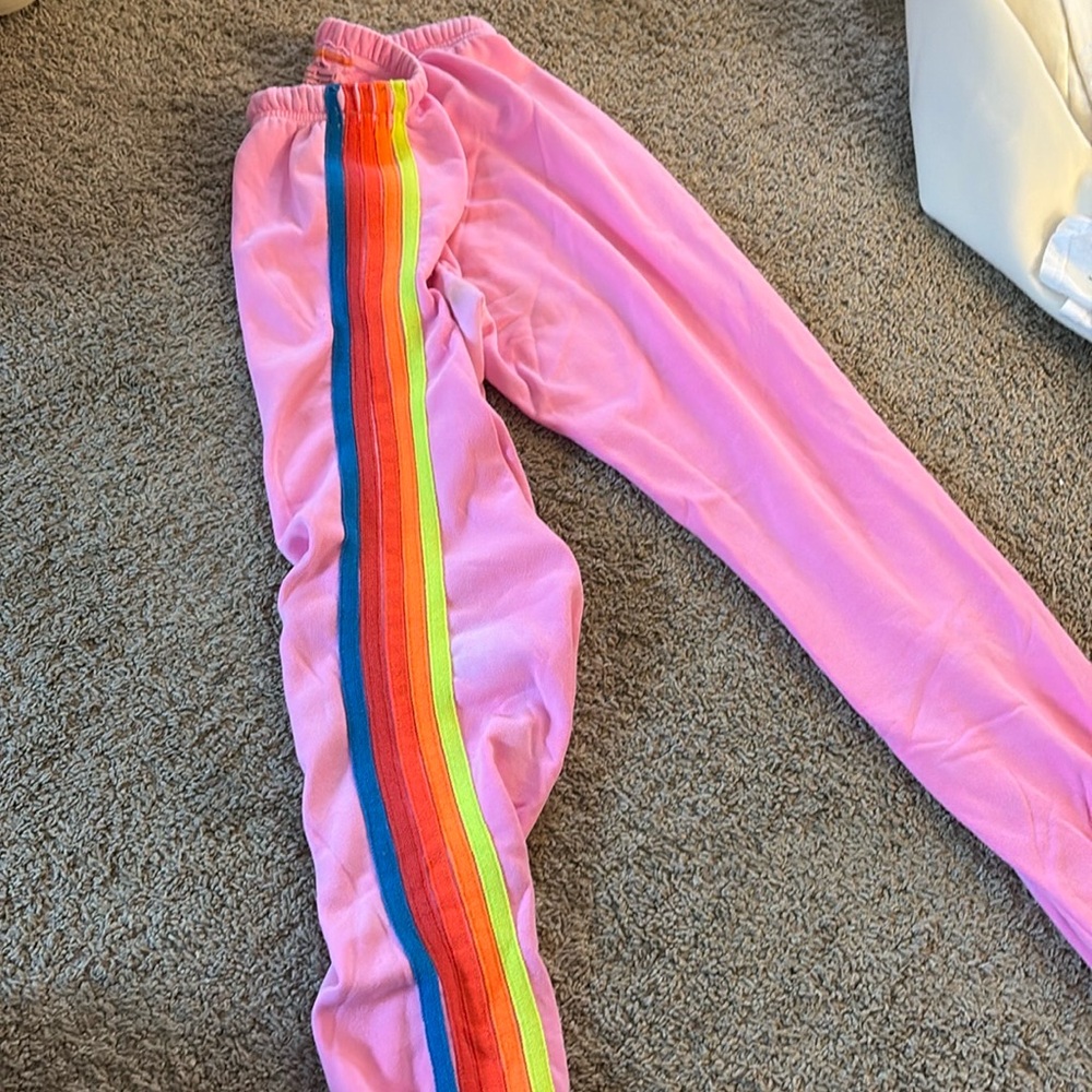 Aviator Nation 5 stripe sweat pants- pink - Picture 2 of 6